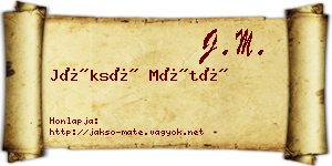 Jáksó Máté névjegykártya
